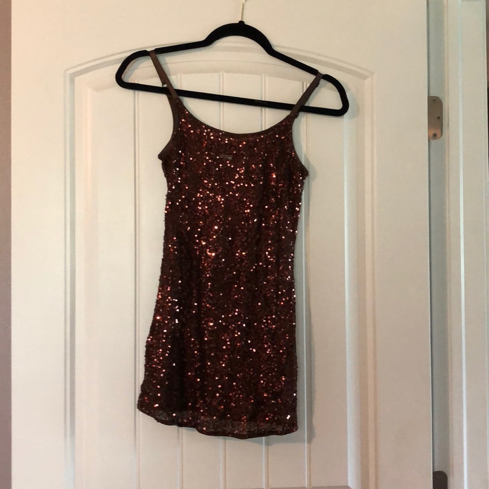 Day trip brown sparkle tank